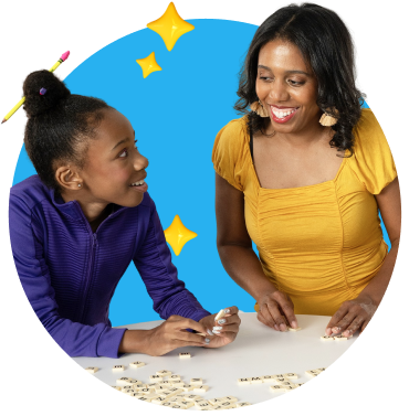 girl and mom smiling