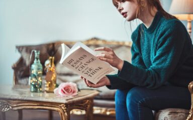 girl reading a book